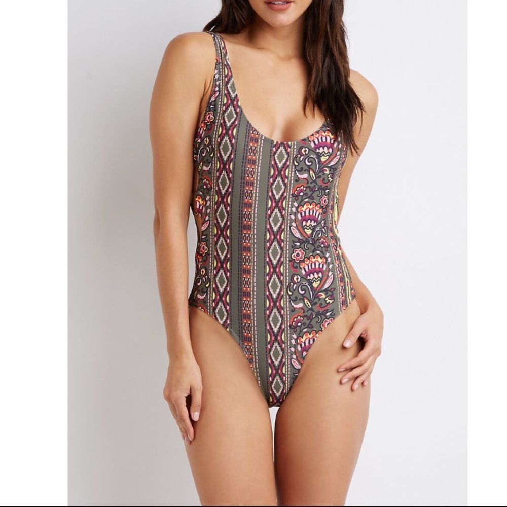 Tribal O-Ring Detail One Piece Swim